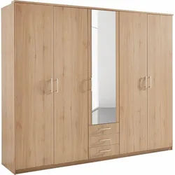 priess Kleiderschrank Husum mit dekorativen Kranz, wahlweise mit Schubkästen beige 231 cm x 196 cm x 57 cm