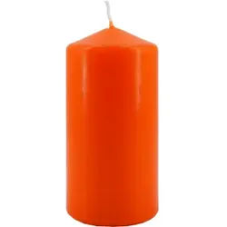 Tischkerze, orange, Hochwertige Stumpenkerze zum Hinstellen, 1 Stück, ca. 30 Stunden Brenndauer