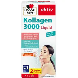 DOPPELHERZ Kollagen 3000 Liquid Sticks 14 St