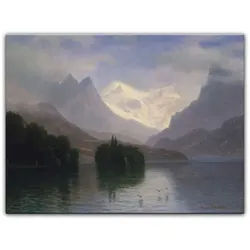 Bilderdepot24 Leinwandbild, Mountain Scene bunt 50 cm x 40 cm
