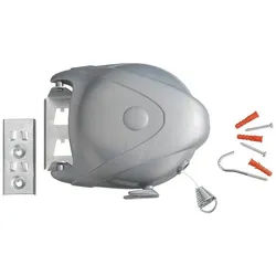 WENKO Wand-Wäscheleine Jumbo, Trockenlänge 15 m grau