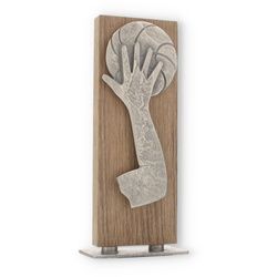 Pokal Zamakfigur Basketball silber auf Holzbrett 25,0cm