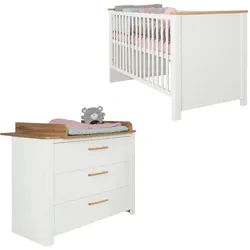 Roba Babyzimmer-Set Ava, 2-teilig , Weiß , Holzwerkstoff , 78x83.5x143 cm , Blauer Engel , Babymöbel & Kindermöbel, Babyzimmer