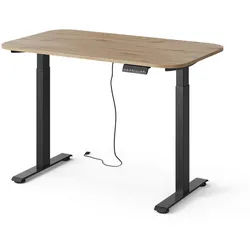 Vicco Höhenverstellbarer Elektrischer Schreibtisch Elevate Schwarz/Artisan 120 x 70 cm 2 Motoren , Schwarz, Eiche Artisan , Holzwerkstoff , Rechteckig , 120x120x70 cm , Büromöbel, Schreibtische, Computertische