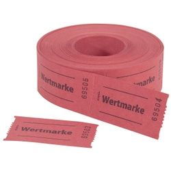 Sigel Gutscheinmarken-Rollen, 6 x 3 cm, Zur Ausgabe als Pfand auf Events und Veranstaltungen, 1 Rolle = 500 Stück, rot