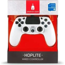 Spartan Gear PS4 Controller Spartan Gear Hoplite wired white kompatibel mit PC und PS-4, Gaming Controller