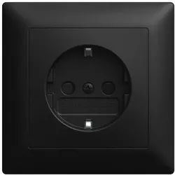 Busch-Jaeger 20 EUJB-915 Schutzkontaktsteckdose Safety+ mit Vollplatte, Busch-balance SI, schwarz matt