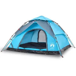 furnicato Faltzelt Campingzelt Blau 250x250x155 cm für 5 Personen, (1 tlg) blau 250 cm x 250 cm x 155 cm
