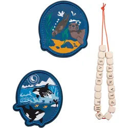 DerDieDas Schulzubehör Wechselbuttons 3er Set Grey Planet