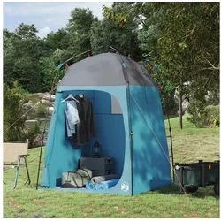 vidaXL Kuppelzelt, Duschzelt mit Speicher Blau 160 x 160 x 227 cm Stahl blau