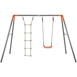 Kettler Doppelschaukel "Combi" mit Strickleiter,grau / orange,