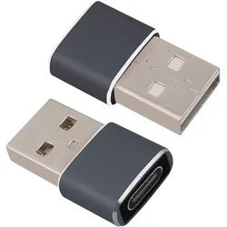 Helos Adapter, USB 2.0 Type-CTM Buchse/USB 2.0 Stecker, PREMIUM, dunkelgrau