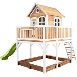 Ambia Garden Spielturm , Braun, Grün, Weiß , Holz , Hemlocktanne , 377x291x255 cm , EN 71, CE, FSC 100% , Freizeit & Co, Gartenspielzeug, Spieltürme