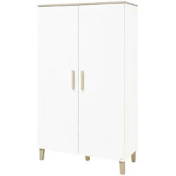 Pinolino Babykleiderschrank , Weiß, Eichefarben , Holz, Holzwerkstoff , Eiche , 110x189x56 cm , Babymöbel & Kindermöbel, Babyzimmer, Babyzimmer-Serien