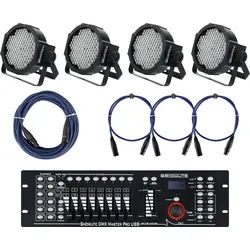 Showlite FLP-144 Scheinwerfer 4x Set inkl. Master Pro USB & Kabel