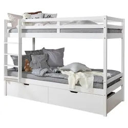 Etagenbett Finn mit 2 Schubkästen ca. 90x200 cm Weiß