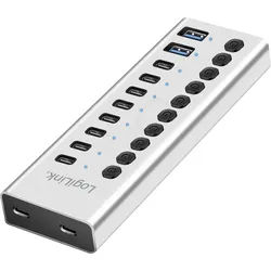 LOGILINK UA0448 - USB 3.2 Gen 1-Hub, 10 Port, USB-A/C
