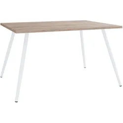 Mid.you Schreibtisch , Weiß, Sonoma Eiche , Metall, Holzwerkstoff , rechteckig , konisch , 50x70x138 cm , Büromöbel, Schreibtische, Schreibtische