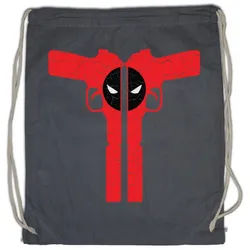 Urban Backwoods Turnbeutel Mutant Gun Silencer Turnbeutel Vigilante Skull Punisher Logo Symbol (1-tlg), Sign Superhero Deadpool Superheld grau