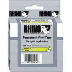 DYMO Beschriftungsband Beschriftungsband für Rhino 19mm Vinyl schwarz auf gelb
