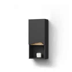 Livinity® Badschrank Timavo Anthrazit 30 x 67 cm mit Tür und offenem Fach , Holzwerkstoff , 1 Fächer , Rechteckig , 30x67x17 cm , Badezimmer, Badmöbel, Hängeschränke