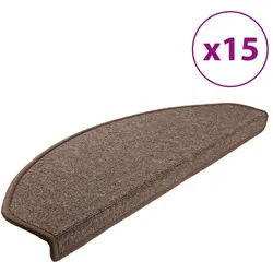 vidaXL Stufenmatte, 15 Stk. Treppenmatten Kaffeebraun 65 x 24 x 4 cm