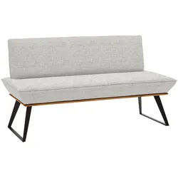 Voleo Sitzbank , Schwarz, Eichefarben, Beige , Holz, Metall, Textil , Eiche , massiv , Uni , 160x87x64 cm , Stoffauswahl, mit Rückenlehne , Esszimmer, Bänke, Sitzbänke, Polsterbänke
