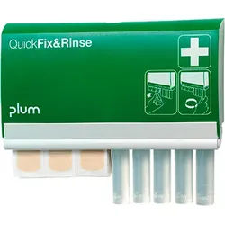 PLUM QuickFix & Rinse Spender elastic 45 Stk und 5Stk Augenspülampullen 1 Stück