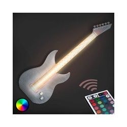 Rockige LED-Wandleuchte Gitarre aus dem 3D-Drucker