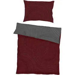 Kaeppel Bettwäsche , Dunkelrot , Textil , Graphik , 200x220 cm , bügelleicht , Heimtextilien, Bettwäsche & Leintücher, Bettwäsche, Satin-Bettwäsche
