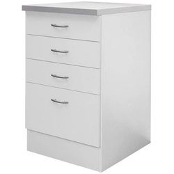 FlexWell Schubkastenunterschrank , Weiß , Kunststoff , 4 Schubladen , einzeln stellbar , 50x85x60 cm , Made in Germany , individuell planbar , Küchen, Küchenmöbel, Küchenschränke, Küchenunterschränke