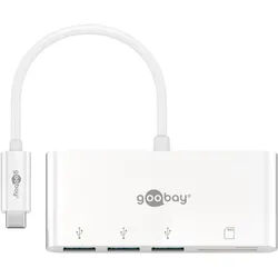 Goobay USB-CTM Multiport Adapter CardReader - erweitert ein USB-CTM Gerät um drei USB 3.0 Anschlüsse sowie einen Kartenschacht für SD/MMC- und Micro SD-Karten