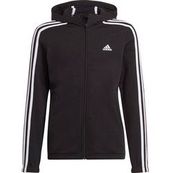 adidas KinderEssentials 3-Streifen Kapuzenjacke, BLACK/WHITE, 128