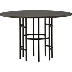 Livetastic Esstisch , Braun, Schwarz , Holz, Metall , Eiche , furniert , rund , rund , 115x74x115 cm , Holzmöbel, Holztische, Esstische Holz, Esstische in Holzoptik