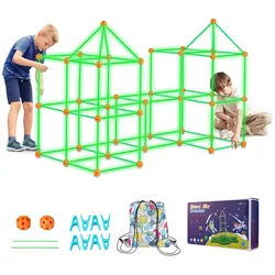 VEVOR 140-tlg Kinder Bauen Konstruktionsspielzeug Fort Bausatz Kreatives Bauset