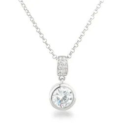 Schöner-SD Kette mit Anhänger Silberkette mit Zirkonia Kristall Anhänger, 925 Silber silberfarben