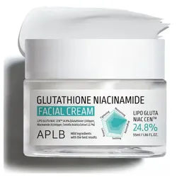 APLB Tagescreme Glutathione Niacinamide Facial Cream Aufhellende Gesichtscreme mit Glutathion & Niacinamid – 55ml, Für strahlenden Teint & verbesserte Hautstruktur weiß