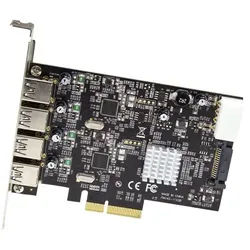 4-Port USB PCIe Card - 10Gbps USB 3.1/3.2 Gen 2 Type-A PCI Express Expansion Card - 2 Controllers - 4xUSB - Windows/Mac/Linux - USB adapter - PCIe 3.0 x4 - USB 3.1 Gen 2 x 4