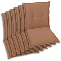 Xxxl Sesselauflagenset , Rot , Textil , 6-teilig , Uni , Füllung: Schaumstoff, Vlies , 50x7x100 cm , Oeko-Tex® Standard 100 , pflegeleicht, hochwertige Qualität, langlebig, für den Außenbereich geeignet, mittels Bändern zu befestigen, mittels Gurtband zu befestigen , Gartenmöbel, Gartenpolster & Auflagen, Sesselauflagen