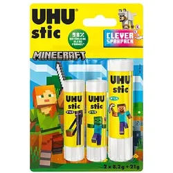 3 UHU Minecraft Klebestifte 2x 8,2 + 1x 21,0 g