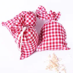 6 Zirbenduftbeutel Vichy Karo Rot-Weiss 10 x 15 cm St