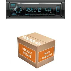 JUST SOUND best choice for caraudio Autoradio Kenwood KMM BT508 für Renault Megane 1 Philips Bluetooth Autoradio (RDS, AM/FM Radio, Animiertes Display, Freisprecheinrichtung, 1 DIN) schwarz