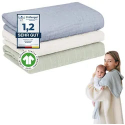 furora BABY Spucktuch Baby Mulltücher Sets (Bio-Musselin: super soft) 80x80cm oder 25x25cm, Sehr weich blau|grün