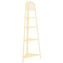 Gardenson Gartenregal , Hellgelb , Metall , 4 Fächer , 48x180x48 cm , stehend, wetterfest, für den Außenbereich geeignet , Dekoration, Gartendeko