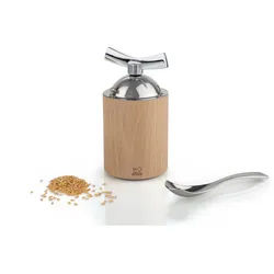 PEUGEOT Leinsamenmühle ISEN 13 cm Holz mit Dosierlöffel und Reinigungsbürste