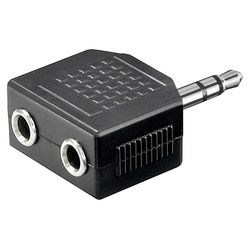 Goobay Kopfhörer-Adapter AUX, Klinke 3,5 mm 1 zu 2 - 1x 3,5-mm-Klinkenstecker (3-polig, stereo) > 2x 3,5-mm-Klinkenkupplung (3-polig, stereo)