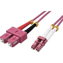 VALUE 21998762 - LWL Patchkabel, LC Duplex / SC Duplex, OM4, 50/125 μm, violett,