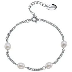 Crystalp Jewellery Armband Elegantní ocelový náramek s perlami Tide Pearl 22243.E