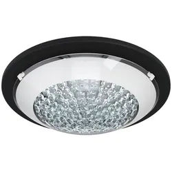 Eglo Deckenleuchte , Schwarz, Weiß , Metall, Glas , rund , 8.5 cm , Lampen & Leuchten, Innenbeleuchtung, Deckenleuchten, Deckenleuchten