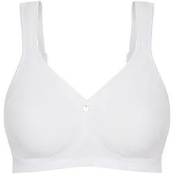 Bügelloser BH SUSA "BH ohne Bügel Capri", Damen, Gr. 80, Cup G, weiß, Stoff, Obermaterial: 75% Polyamid PA. 19% Elasthan EL. 6% Baumwolle CO., BHs